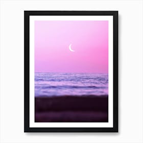 Aesthetic Moon Beach Art Print