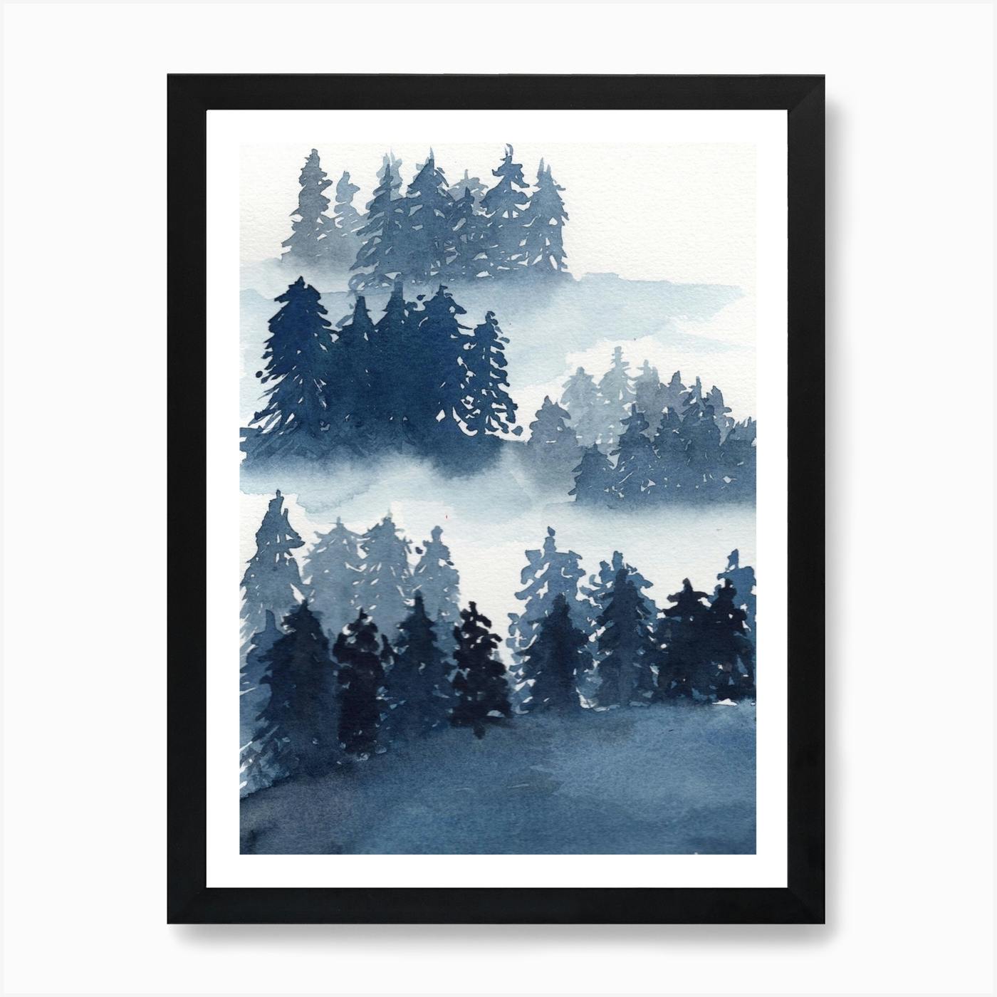 Purple Misty Forest Landscape Canvas Picture Print Wall Art Home Decor Art Prints Art