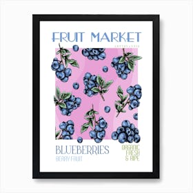 Blueberry Fruit Market Art Print