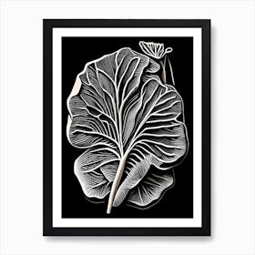 Radish Leaf Linocut 2 Art Print