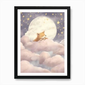 Sleeping Baby Coyote Art Print