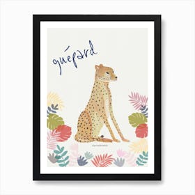 Cheetah In Pastel Art Print