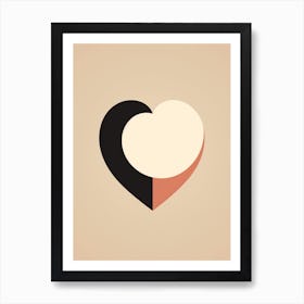 Cream Mocha Heart Block Colour 1 Art Print