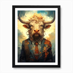 Bull In A Suit Art Print
