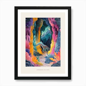 Dinosaur In The Colourful Cave Painting 2 Poster Art Print