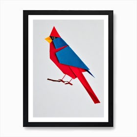 Cardinal 3 Origami Bird Art Print