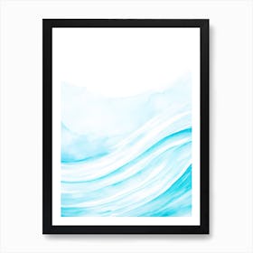 Blue Ocean Wave Watercolor Vertical Composition 150 Art Print