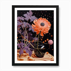 Surreal Florals Cineraria 4 Flower Painting Art Print