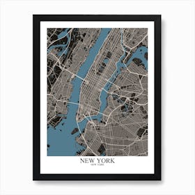 New York New York Black Blue Art Print