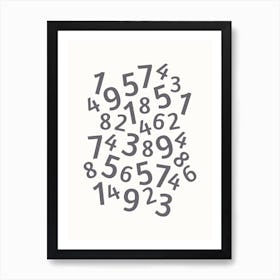 Kids Numbers In Black Affiche
