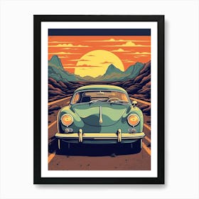 Vintage Car Retro Racing Car Art Print