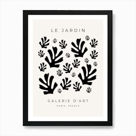 Le Jardin | 02 - Black And White Leaves Botanical Art Print