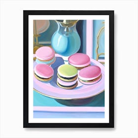 French Macaron Bakery Product Acrylic Painting Tablescape Art Print