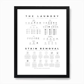 The Laundry Guide With Stain Removal Instruction Art Print