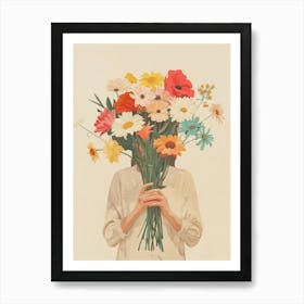 Spring Girl With Wild Flowers 2 Art Print