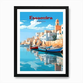 Essaouira Morocco Street view Travel Illustration Art Print