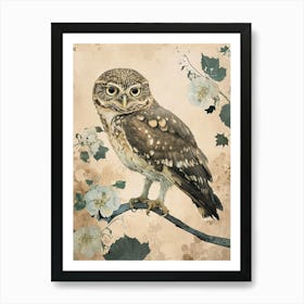 Burmese Fish Owl Japanese Painting 4 Art Print