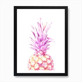 Violet Pineapple Tropical Fruit Watercolor Art Print