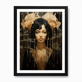 Woman With Flowers Art Print