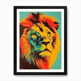 Polaroid Inspired Lion 3 Art Print