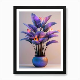 purple plant in a pot Art Print