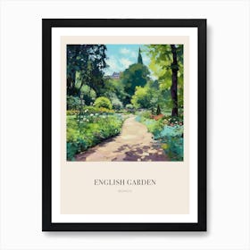 English Garden Park Munich Germany 2 Vintage Cezanne Inspired Poster Art Print