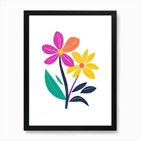 Flowers On A White Background 9 Art Print