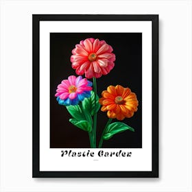 Bright Inflatable Flowers Poster Zinnia 1 Art Print