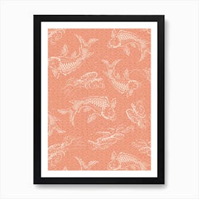 Peach Fuzz Koi Fish Art Print