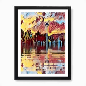 Sunset On The Water Art Print