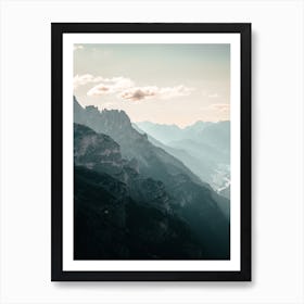 Dolomite Mountains At Sunset Art Print