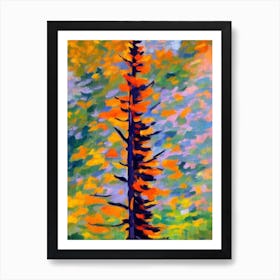 Western Larch tree Abstract Block Colour Art Print