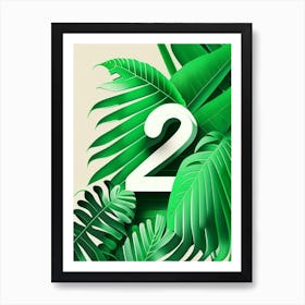 24, Number, Education Jungle Leaf I Art Print