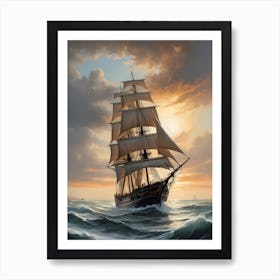 Sailing Ship Painting (2) Art Print