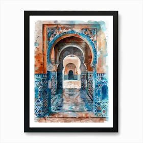 Watercolor Of A Doorway Art Print