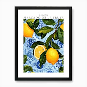 Mercado De La Fruta Lemons Illustration 3 Poster Art Print