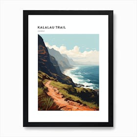 Kalalau Trail Hawaii 2 Hiking Trail Landscape Poster Art Print