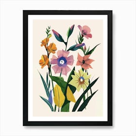 Painted Florals Gladiolus 1 Art Print