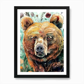 Grizzly Bear animal art Art Print