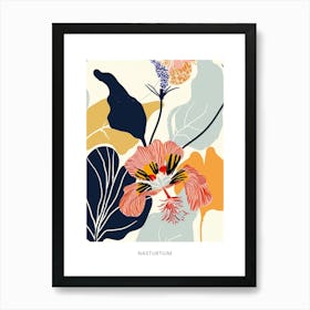 Colourful Flower Illustration Poster Nasturtium 3 Art Print