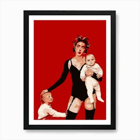 housewife With Children Art Print