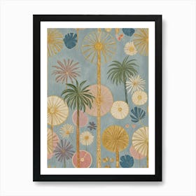 Abstract Palm Trees In Pastel Poster