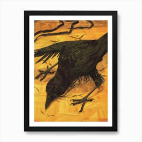 Crow Illustration 3 Art Print