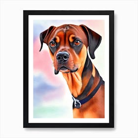 German Pinscher 2 Watercolour Dog Art Print