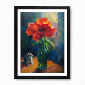 Sweet Pea With A Cat 4 Art Print