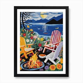 Bonfire Summer Art Print
