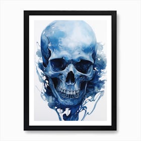 Blue Skull 3 Art Print