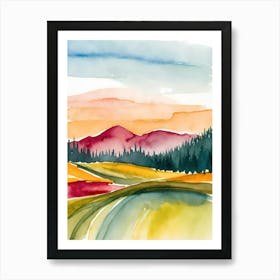 Watercolor Landscape Painting 64 Art Print