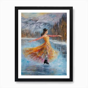 Figure Skating In The Style Of Monet2 Art Print