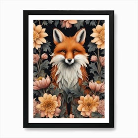 Floral Fox Art Print